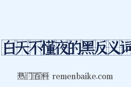 白天不懂夜的黑反义词是什么意思的图片